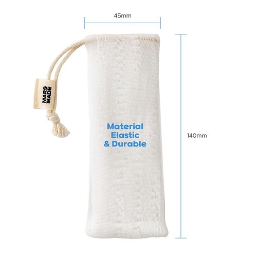 MARS MADE PLA Mesh Soap Saver - Plant-Based Exfoliating Net Bag for Shampoo, Conditioner & Body Bars - Travel-Friendly Foaming Shower Soap Scrubber Pouch with Breathable Mesh & Hanging Loop
