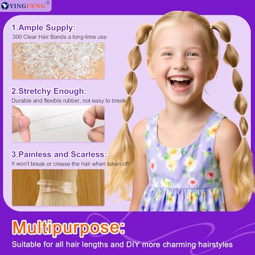 510PCS Black Bobby Pins Hair Pins Kit with Hair Net, YINGFENG Includes 100 Bobby Pins for Women, 100 U-Shaped Buns Hair Clips, 300 Hair Bands and 10 Black Hair Nets, Dance competition must haves
