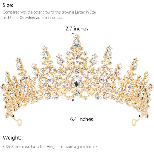 TOBATOBA Birthday Queen Sash and Crown for Women - Gold Rhinestone Tiara and Sash Set for Birthday Decorations Outfits for Women