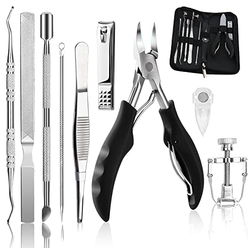 10Pcs/set Ingrown Toenail Tools Kit, Nail Treatment Foot Tool,Ingrown Toenail Removal Correction Clippers, Surgery Grade Nail File Lifter, Professional Pedicure Tool