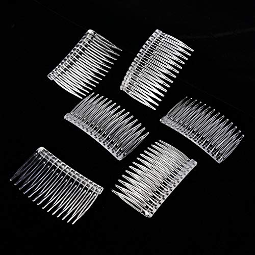 Pangda 10 Pieces Clear Hair Combs Women Hair Clip Combs 14 Teeth Plastic Bridal Wedding Veil Combs for Fine Hair Styling Accessories
