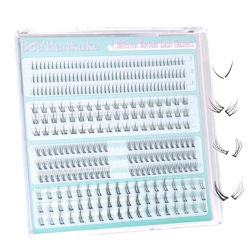Bottom Lashes Natural 0.07mm Thickness Bottom Lash Clusters Wispy Bottom Eyelashes 306PCS 4 Styles Bottom Lash Extensions by Boahankuke, Black