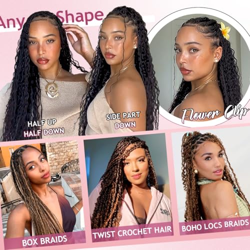 Human Braiding Hair for Boho Braids 120g Highlight Balayage Deep Wave Boho Bulk Human Hair for Braiding Knotless 12A Curly Wet and Wavy Bohemian Braids No Weft 3 Bundles 4/27 Color 16 Inch