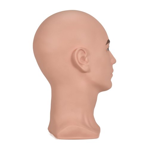 BLTYXT PVC Male Mannequin Head Professional Training Head Bald Manikin Head with Shoulder for Display Headphone Game Console Hats Wigs Jewellery Glasses Facemask Caps Model Head