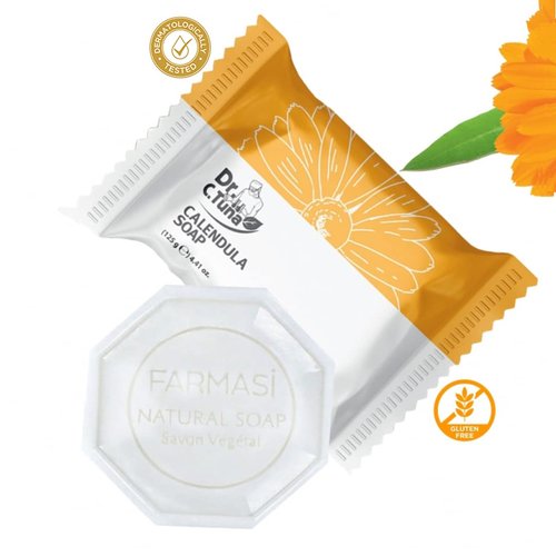 FARMASi Dr. C. Tuna Calendula Soap, Soothes Dry, Hydrating Skin Care, Face & Body Soap 4.41 Oz (Pack of 3)