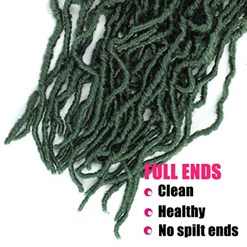 Faux Locs Crochet Hair 24Inch Soft Locs Crochet Hair 6Packs Pre Looped Green Color for Women(24 Inch, 6 Pack, Green) ¡¦