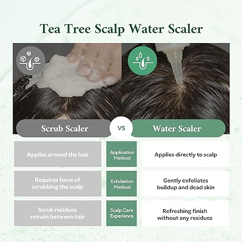 STEAMBASE Tea Tree Scalp Water Scaler | Exfoliator for Itchy Dry Flaky Scalp, Buildup Remover, Treatment for Excess Sebum Oily Greasy Hair | Korean Hair Care Products, Refill 16.9 fl oz