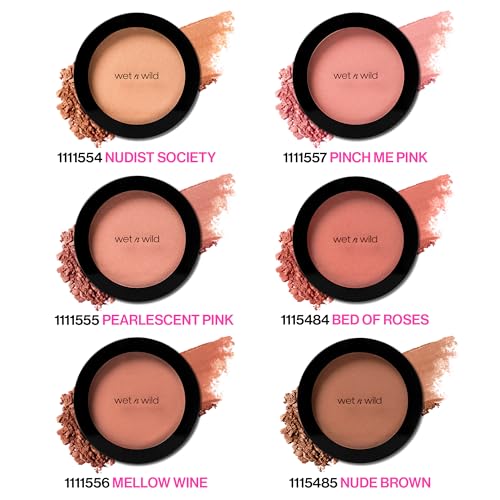 wet n wild Color Icon Blush, Effortless Matte Natural Sheer Glow & Seamless Blend, Luxuriously Infused Smooth Jojoba Oil, Cruelty-Free & Vegan - Pinch Me Pink