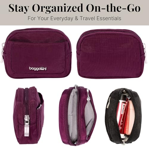Baggallini Women's Pocket Cosmetic - Lightweight Bag - Travel Essentials Makeup Organizer Mini