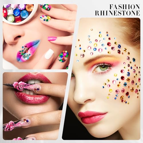 Novani 3000 Pieces Flatback Rhinestones Glass Round Gems Blue Opal Crystals for Nail Art DIY Crafts Clothes Shoes,SS20,4.6-4.8mm