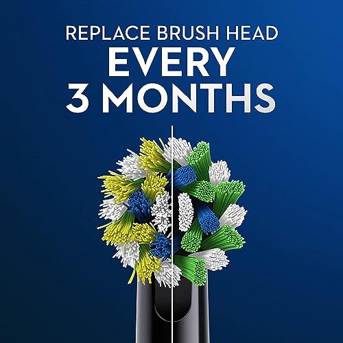 Oral-B Cross Action Replacement Brush Heads for an Oral-B Electric Toothbrush, Pack of 6, Black