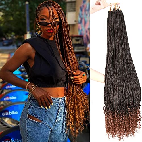 32 Inch Black Crochet Braids French Curl Crochet Braids For Women Long Black Crochet Braid Hair With Curly Ends 6Packs Box Braids Crochet Hair(32inch, 1B/30#)