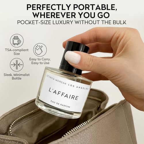 OCTAVIA MORGAN L¡¯AFFAIRE Eau De Parfum - Sweet Fragrance with Jasmine, Saffron, Vegan Ambergris & Cedarwood for A Floral-Sweet Signature- Explore Women's Fragrances Awakening Confidence & Memory- 50ML