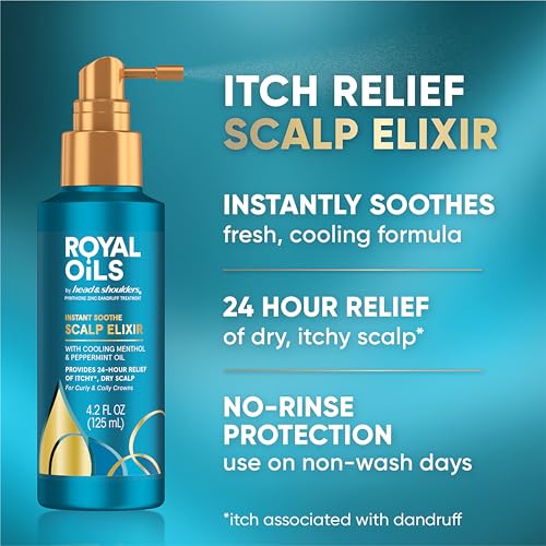 Head & Shoulders Royal Oils Scalp Elixir Treatment - Instant Soothe, Anti-Dandruff, Dry Scalp Relief & Hydration with Cooling Menthol & Peppermint Oil, 4.2 fl oz