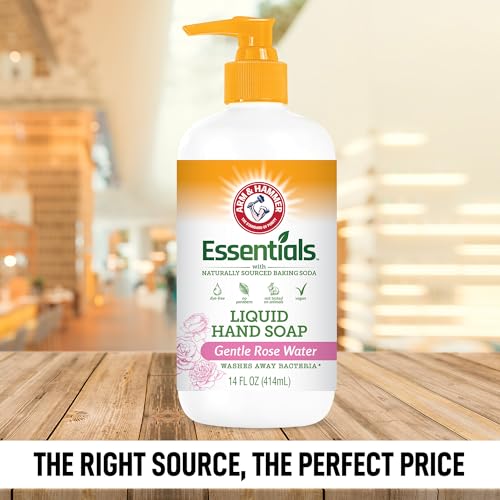 Arm & Hammer Liquid Hand Soap for Skin Cleaning - Cleanser for Kitchen & Bathroom with Gentle Rose Scent - Natural Hand Soap Cleanses, Softens 14 FL Oz (414ml)