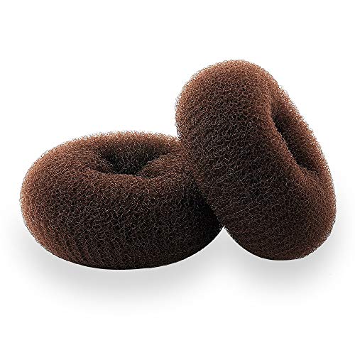NICEMOVIC Bun Maker, 2PCS Medium Hair Donut Shaper, Ring Style Bun for Short and Thin Hair (3 Inch/Brown)