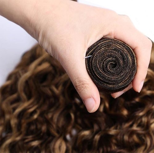 Ombre Curly Bundles Human Hair 4/27 Human Hair Bundles Highlight Honey Brown Bundle 14 14 14 Inch Salon Quality Double Weft Brazilian Virgin Remy Hair Extensions Deals