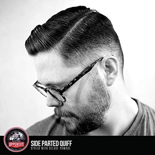 Uppercut Deluxe Barbers Collection Deluxe Pomade, 10.5 oz / 300g - Strong Hold, High Shine Hair Pomade ? Water-Based, Easy Washout ? Classic Barber Styling for Slick Backs, Side Parts & Pompadours