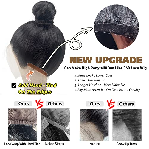 30 Inch 13x6 Lace Front Wigs Human Hair 15A Straight HD Lace Frontal Wigs Human Hair for Black Women Glueless Wigs Pre Plucked with Baby Hair Natural Hairline