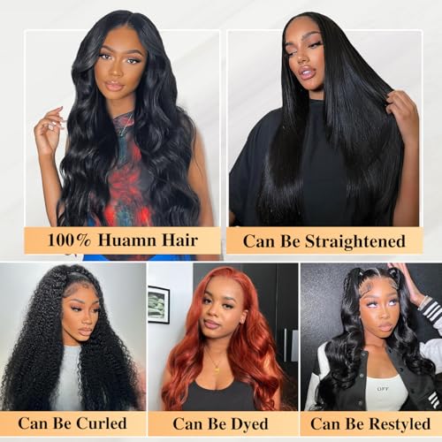 Body Wave Bundles Human Hair 22 24 26 Inch 12A Human Hair Bundles 100% Unprocessed Brazilian Virgin Hair Quick Weave 3 Bundles Deals Human Hair Extensions Natural Black