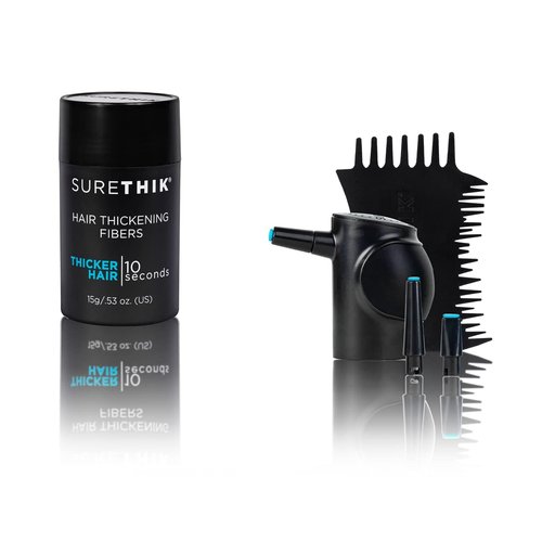 SURETHIK 15g Hair Thickening Fiber (Dark Brown) + Patented Application Tools