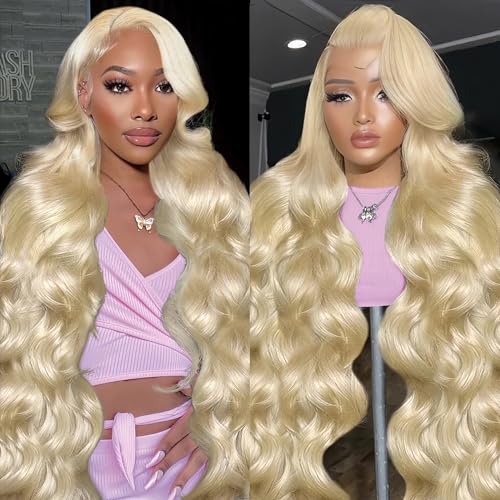 30 Inch 613 Lace Front Wig Human Hair 200 Density 613 HD Lace Frontal Wig 13x6 Blonde Body Wave Lace Front Wigs Human Hair Pre Plucked Blonde Wig Human Hair