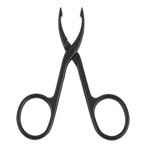 WLLHYF 2 Pieces Eyebrow Scissor Handle Tweezer Plucker Straight Tip Brow Scissors Remover Facial Hair Eyebrows Care Wig Plucking for Women(Silver and Black)