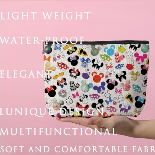 Cute Cartoon Mouse Makeup Bag Animal Lovers Gifts for Women Female Her Teen Daughter Cousin Best Friend Sister BFF Magic Mouse Stuff Cosmetic Bag Wizard Gifts Mothers Nurse Day Graduation Birthday