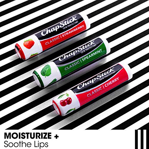 ChapStick Lip Care Set, Classic Collection 3-Pack ? Spearmint, Cherry, and Strawberry Lip Balm, 0.15 Oz Ea