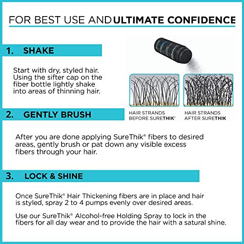 SURETHIK Hair Thickening Fibers (Pack of 4 x 30g Bottle, Medium Brown), For Thicker Looking Hair, Building Hair Fibers to Conceal Thinning Hair for Men & Women