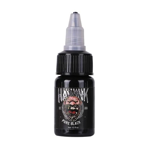 Hawink Tattoo Ink, 1/2oz (15ml) Tattoo Supply Ink USA Vegan Pigment linnig Pure Black TI203-15-001