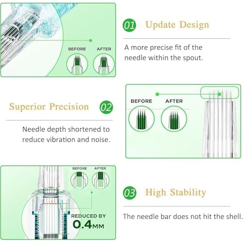VETAR TATTOO CARTRIDGE NEEDLES - 20Pcs Tattoo Needles #10 Bugpin 27 Curved Magnum Tattoo Cartridges 1027CML Tattoo Needles Diameter 0.30mm Long Taper 5mm Cartridges