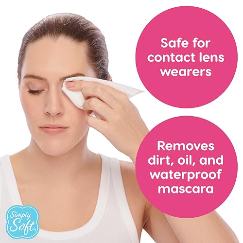 Simply Soft Premium Makeup Remover Towelettes 50 Wipes (2 packs of 25 wipes), Citrus Scent Makeup Wipes, Hypoallergenic & pH Balanced Sensitive Skin Cleansing Face Wipes, Non-greasy