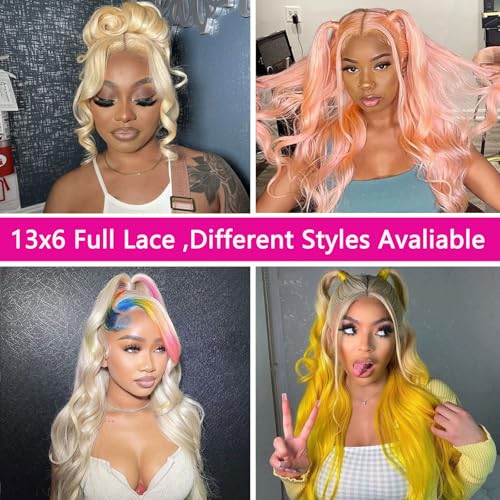 32 Inch Body Wave Blonde Wig Human Hair 200% Density 13X6 613 Lace Front Wig Human Hair Long 13X6 HD Blonde Lace Front Wigs Pre Plucked Glueless Wigs With Baby Hairs