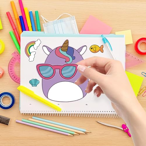 18Pcs Cartoon Make a Face Stickers,Mixed and Matched with 6 Designs Characters Stickers for Birthday Party Decoration,Party Favors.