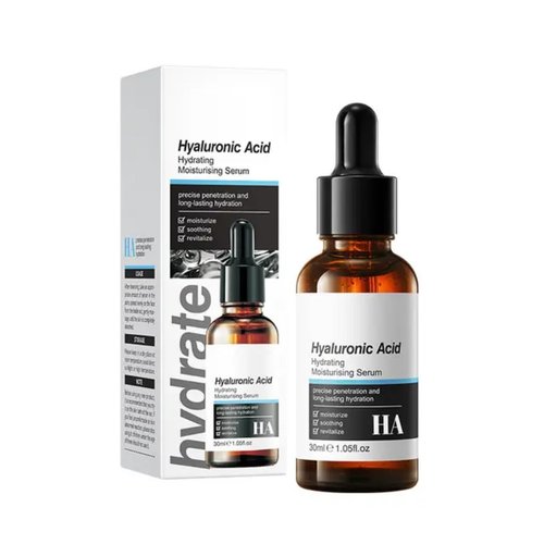 Hyaluronic Acid Face Serum with Vitamin C & Collagen - Anti Aging Moisturizing Facial Serum for Women - Vegan Skincare for Fine Lines & Dark Circles