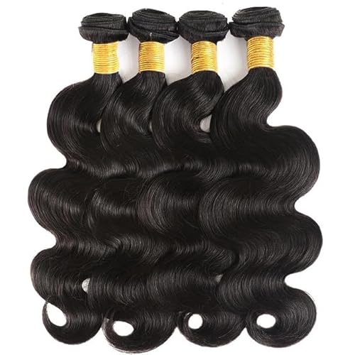 Body Wave Bundles Human Hair 18 20 22 24 Inch 12A Grade Unprocessed Brazilian Virgin Hair 4 Bundles Body Wave Human Hair Extensions for Black Women Natural Color