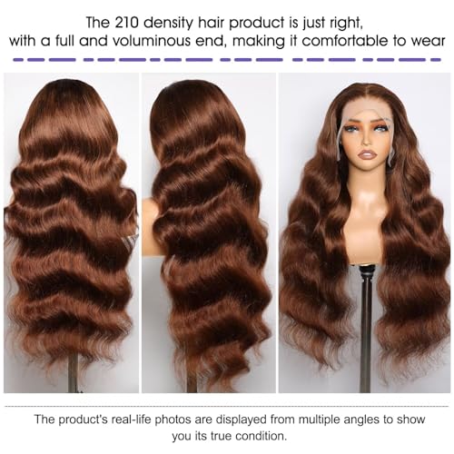 Lemoda Ginger 13x6 Full Lace Frontal Human Hair Wigs 210% Ginger Colored Body Wave 13x6 HD Transparent Lace Front Wigs 20Inch Brazilian Virgin Human Hair Pre Plucked
