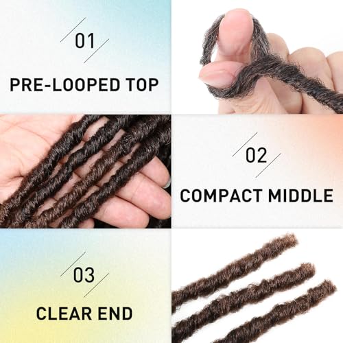 WIGNEE 140 Strands Faux Locs Crochet Hair Bundle Short Faux Locs Pre-Looped Soft Locs Dreadlock Crochet Hair 7 Packs Pre-Twisted Crochet Hair for Black Women(1B/30)