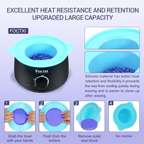 Premium Waxing Kit for Women, Wax Warmer Hair Removal at Home with Beads & Silicone Pot, Hard Wax Warmer for Face, Legs, and Body, Machine, 5 Pack Beads, Accessories, Black