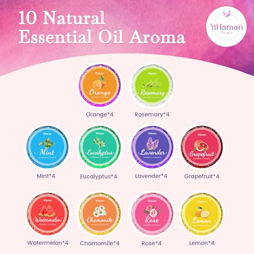 2SET 40PCS Shower Steamers Aromatherapy for Women or Men, 10 Scents Organic Shower Bombs, Relaxation with Organic Essential Oils, Birthday Self Care Gift for Women£¨80 PCS£©