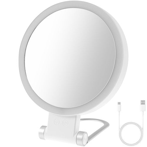 LSCSJUNS 30X Magnifying Mirror with Light 360° Rotating Lighted Makeup 3 Lighting Modes Lighted Magnified Mirror 1000mAh Rechargeable Magnified Makeup for Women Girls