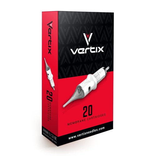 Vertix - 23 Magnum Curved - Pack of 20 Membrane Tattoo Machine Cartridges - Transparent Detachable Tip, Minimize Tattoo Pen Machine Vibration