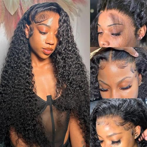 Deep Wave Lace Front Wigs Human Hair 200% Density Wet and Wavy Human Hair Wig 13x6 HD Lace Front Wigs Human Hair Pre Plucked Deep Wave Human Hair Wig for Women(20 Inch)