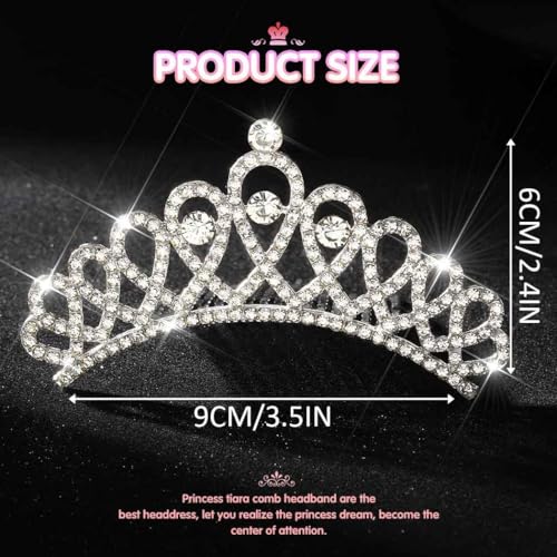 Yean Rhinestone Mini Hair Comb Silver Crystal Tiara Comb Princess Wedding Hair Accessories Decorations for Women