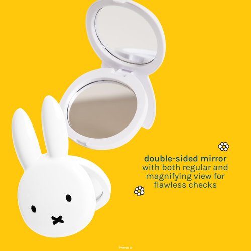 The Crème Shop x Miffy On-The-Go Compact Mirror, Dual-Sided HD Durable Mirror, 2X Magnification, Portable & Lightweight, Limited Edition, Cute Miffy Design