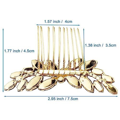 BETITETO Bridal Hair Comb Emerald Green Crystal Wedding Hair Piece Pin Accessories for Women Girls Party (Black)