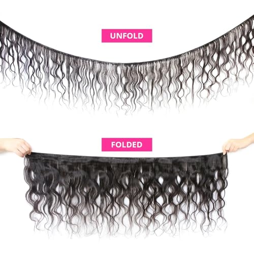Body Wave Bundles Human Hair 14 16 18 20 Inch Human Hair Bundles 100% Unprocessed Brazilian Virgin Quick Weave 4 Bundle Human Hair Extensions for Black Women Natural Color