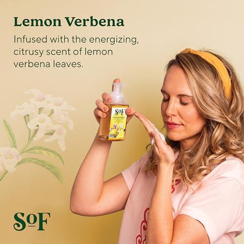SoF Hydrating Foaming Hand Wash - With Organic Agave Nectar & Coconut Oil- Vegan & Non GMO- Free From Phthalates, Sulfates & Parabens- Lemon Verbena - 8 oz Bottle 6 Pack