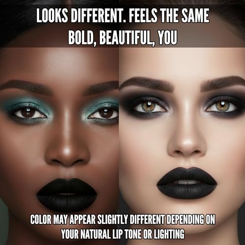 Mynena Black Long Lasting Lipstick for Women Waterproof & Transfer-Proof | Hydrating with Shea Butter | Bold Pigment Intense Matte Color Lip Stain | Talc-Free & Vegan Product that Performs | Linda